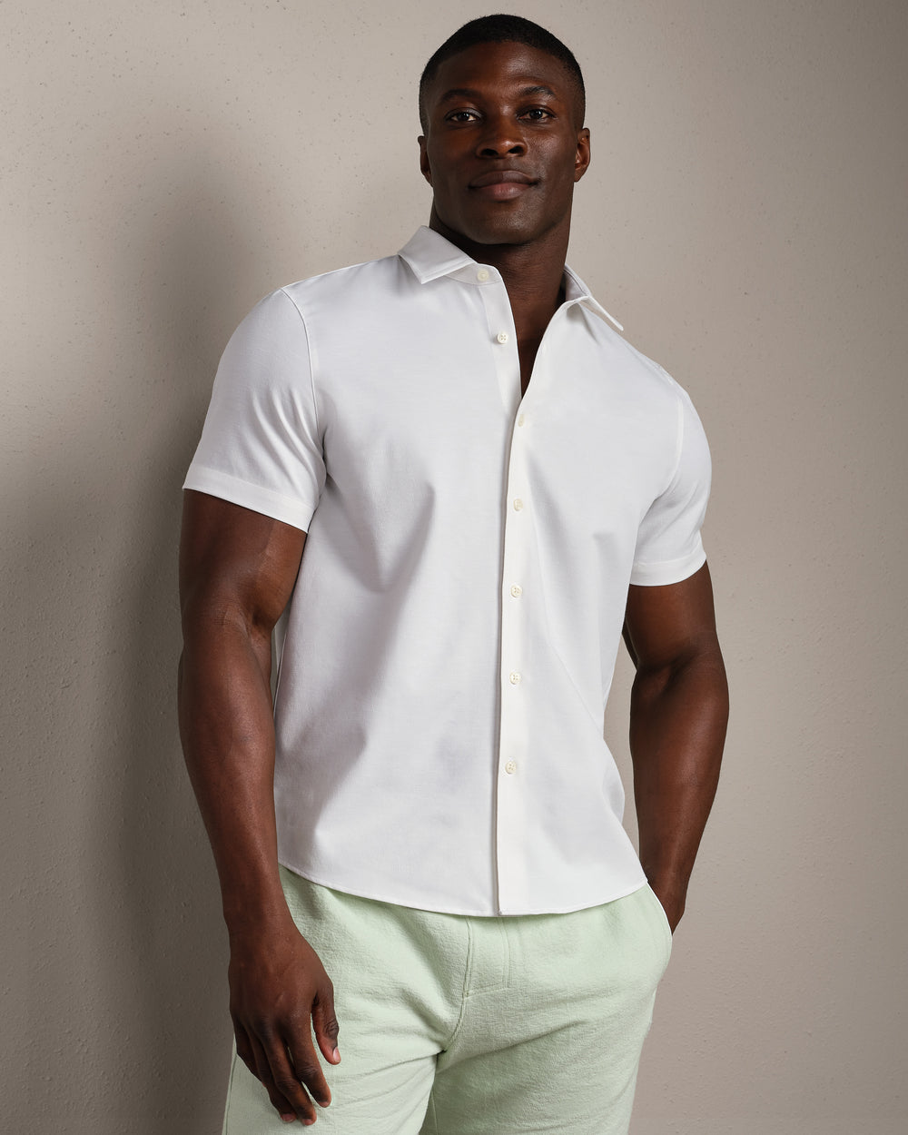 Brezza Linen-Blend Short Sleeve Shirt - US 8489