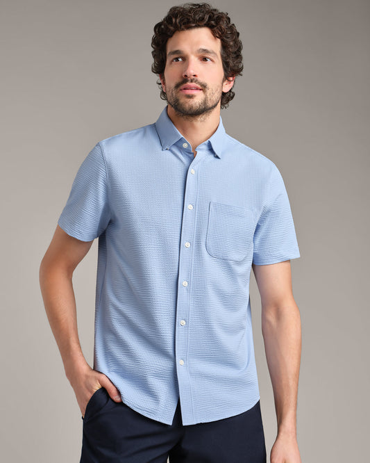 Commuter® Seersucker Short Sleeve Button Down - US 6793