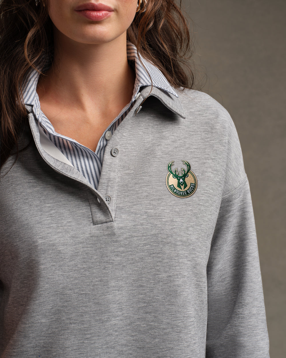 Milwaukee Bucks NBA DreamGlow® Polo Sweatshirt - US 9211