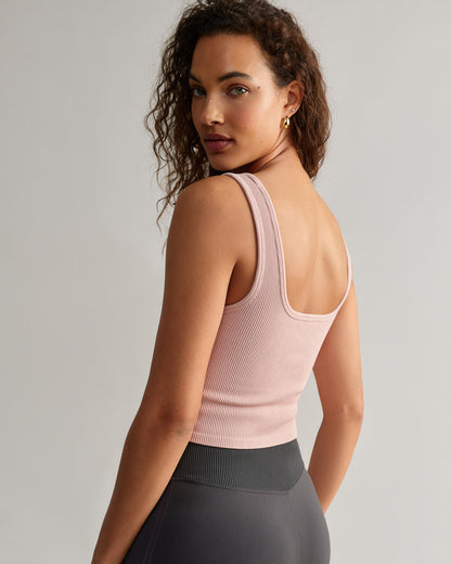 Seamless Embossed Crop Tank - US 6874
