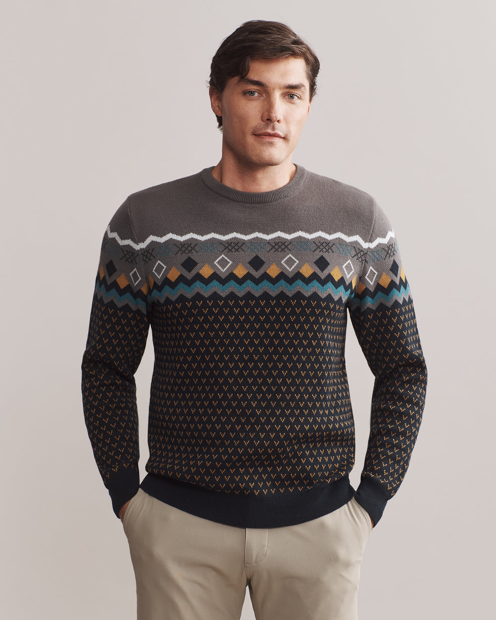 Fair Isle Crew Neck Sweater - US 3759