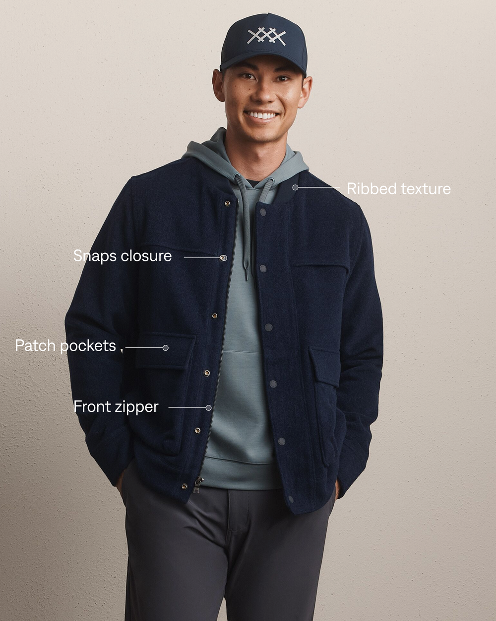 Felted Wool Bomber Jacket - US 1607