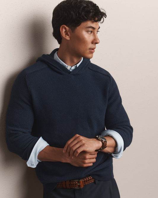 Fine Knit Sweater Hoodie - US 4212