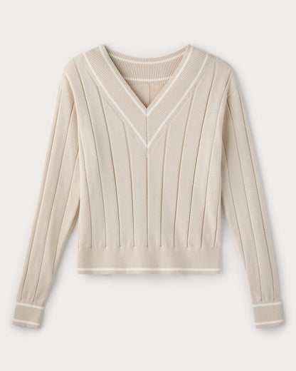 Varsity Cable Knit Sweater - US 1254