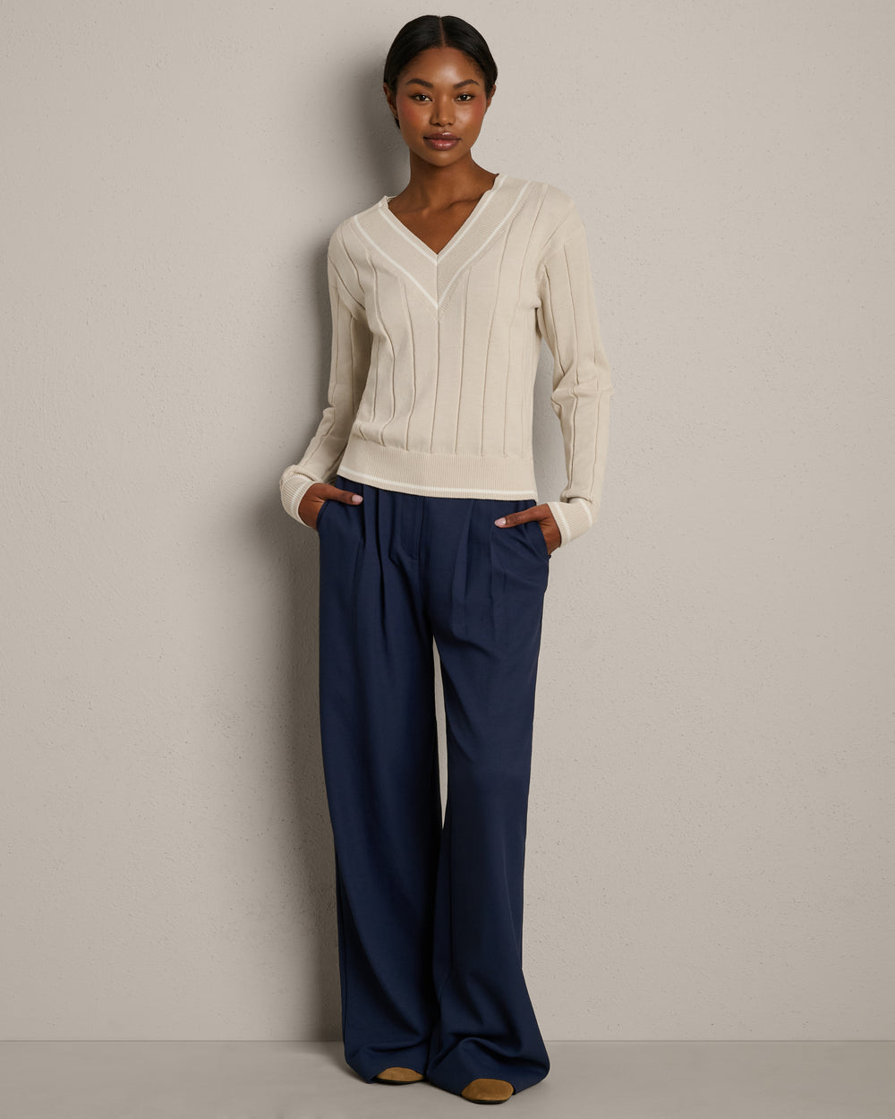 Varsity Cable Knit Sweater - US 1254