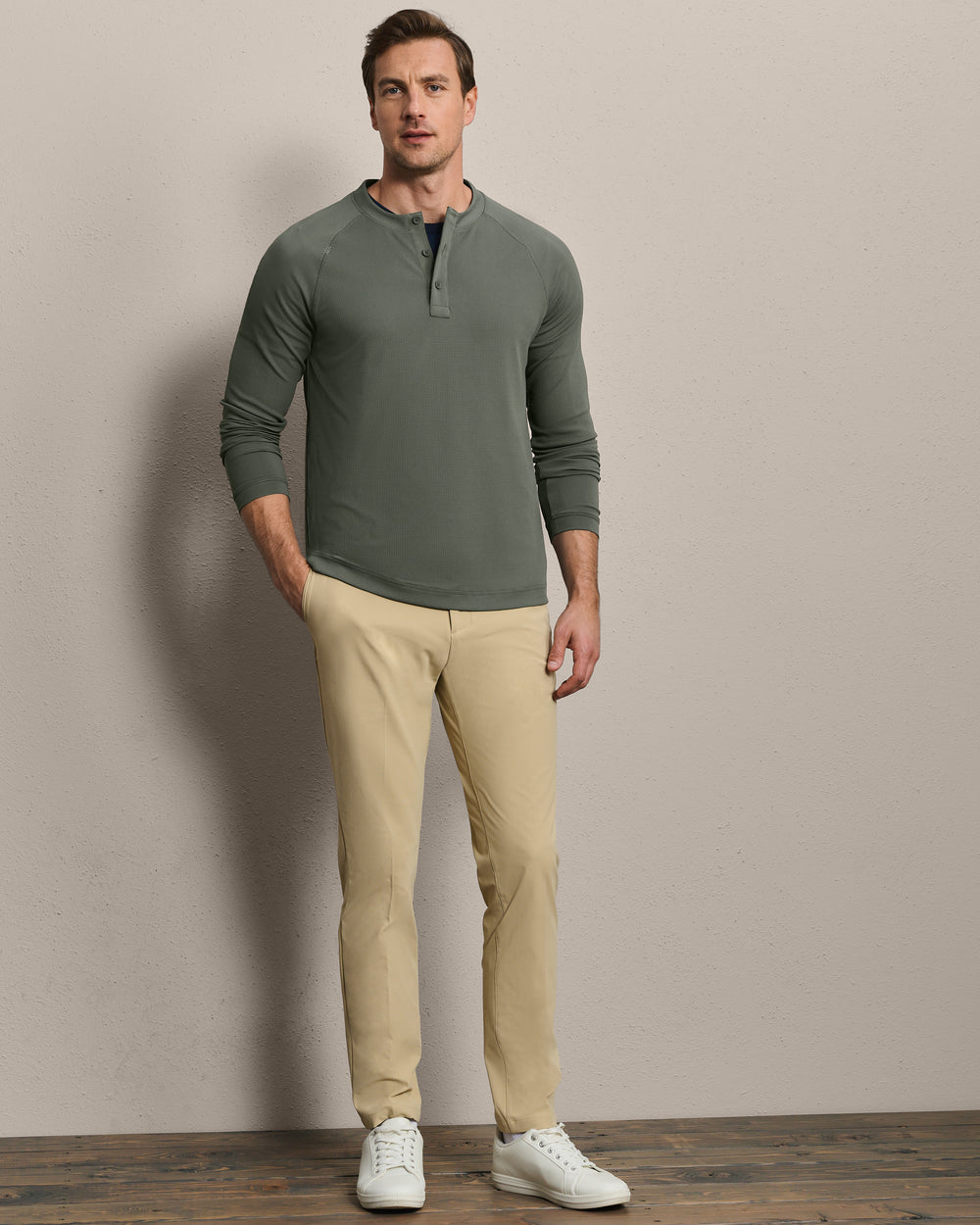 Waffle Tech Henley - US 8140